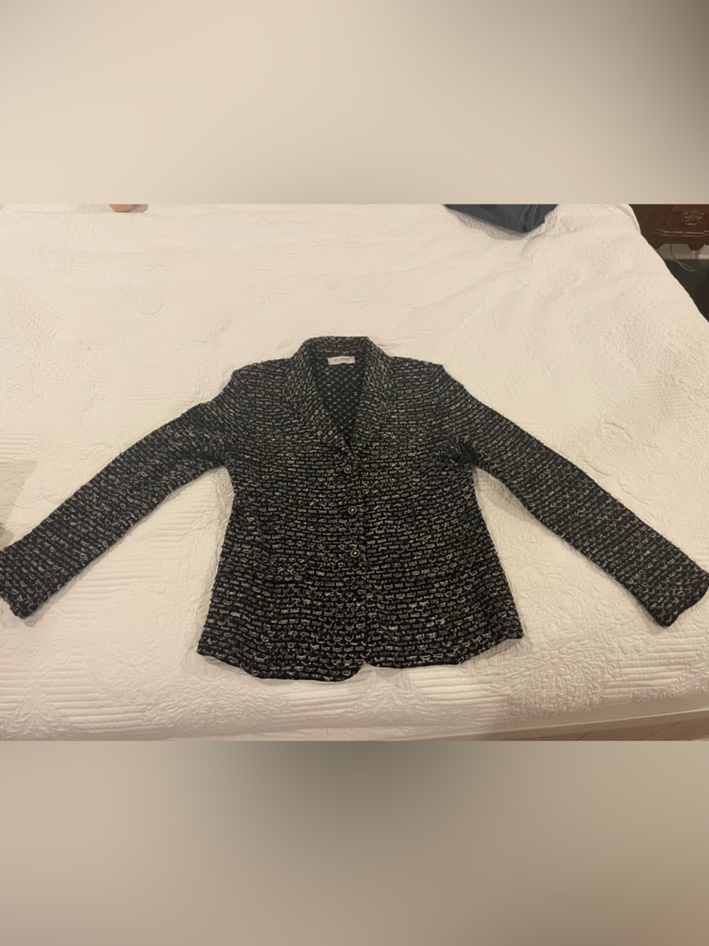 Vintage St John’s Black and White Knit Women's Sweater/Jacket Classic